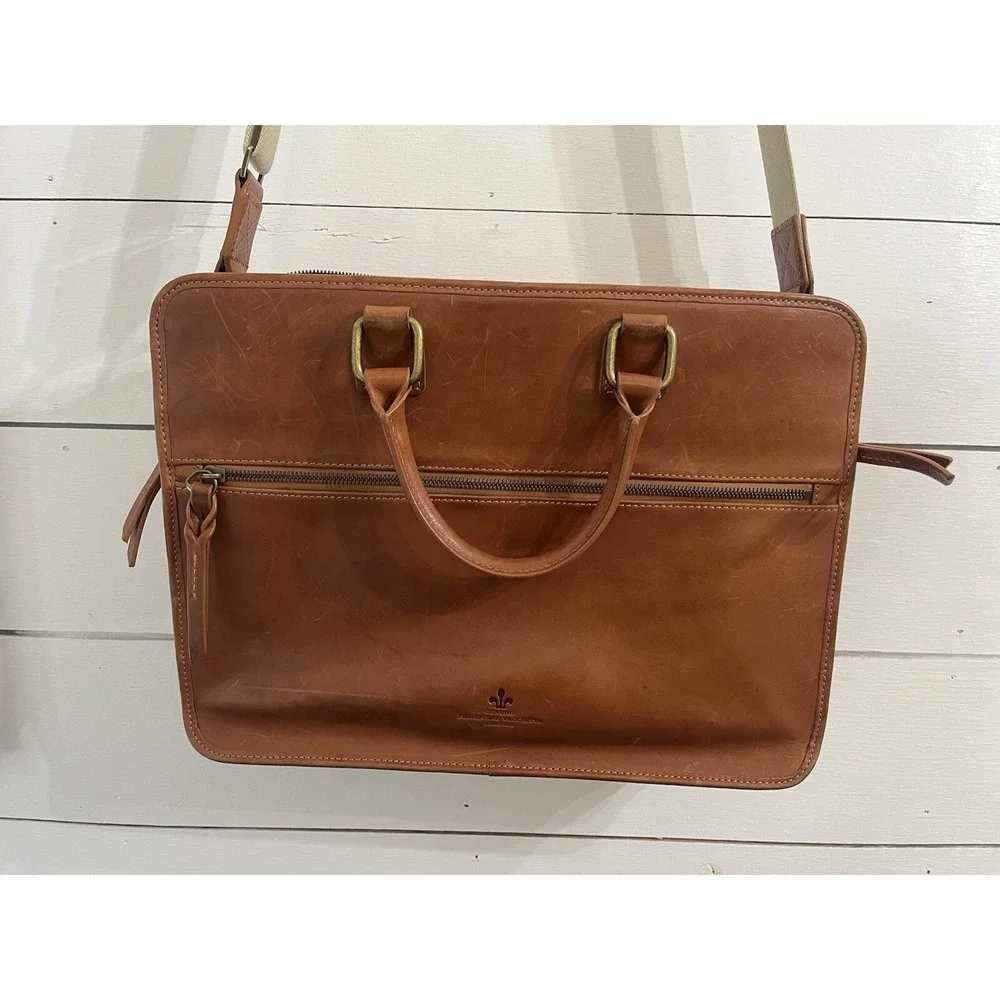 Dooney & Bourke Florentine Vaccetta Leather  Briefcase Brooklyn Tan Brown‎